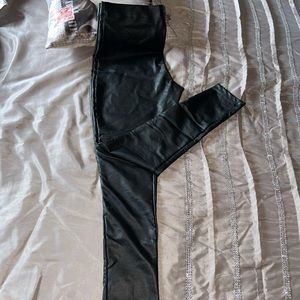 Leather look pants